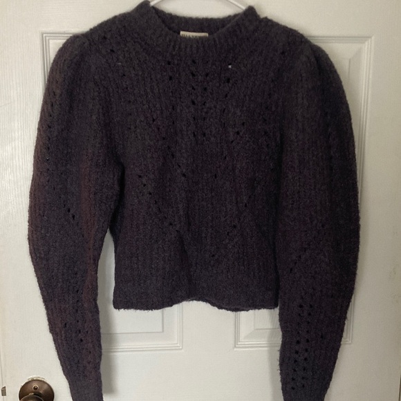 Ulla Johnson Dark Gray/Purple Crew Neck Alpaca Sweater Size M - Picture 1 of 4